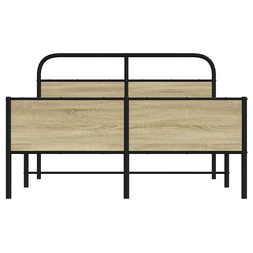 vidaXL Bed Frame without Mattress 120x190 cm Sonoma Oak Engineered Wood