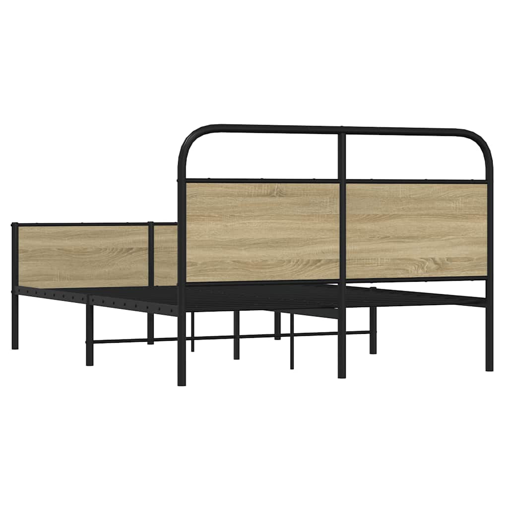 vidaXL Bed Frame without Mattress 120x190 cm Sonoma Oak Engineered Wood