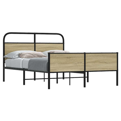 vidaXL Bed Frame without Mattress 120x190 cm Sonoma Oak Engineered Wood