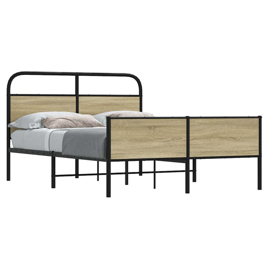 vidaXL Bed Frame without Mattress 120x200 cm Sonoma Oak Engineered Wood