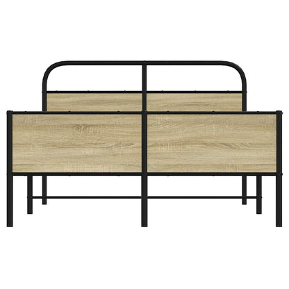 vidaXL Bed Frame without Mattress 135x190 cm Sonoma Oak Engineered Wood