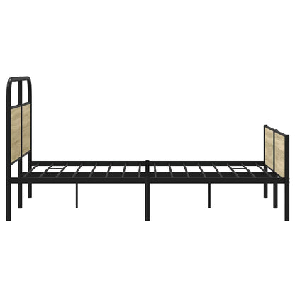vidaXL Bed Frame without Mattress 135x190 cm Sonoma Oak Engineered Wood