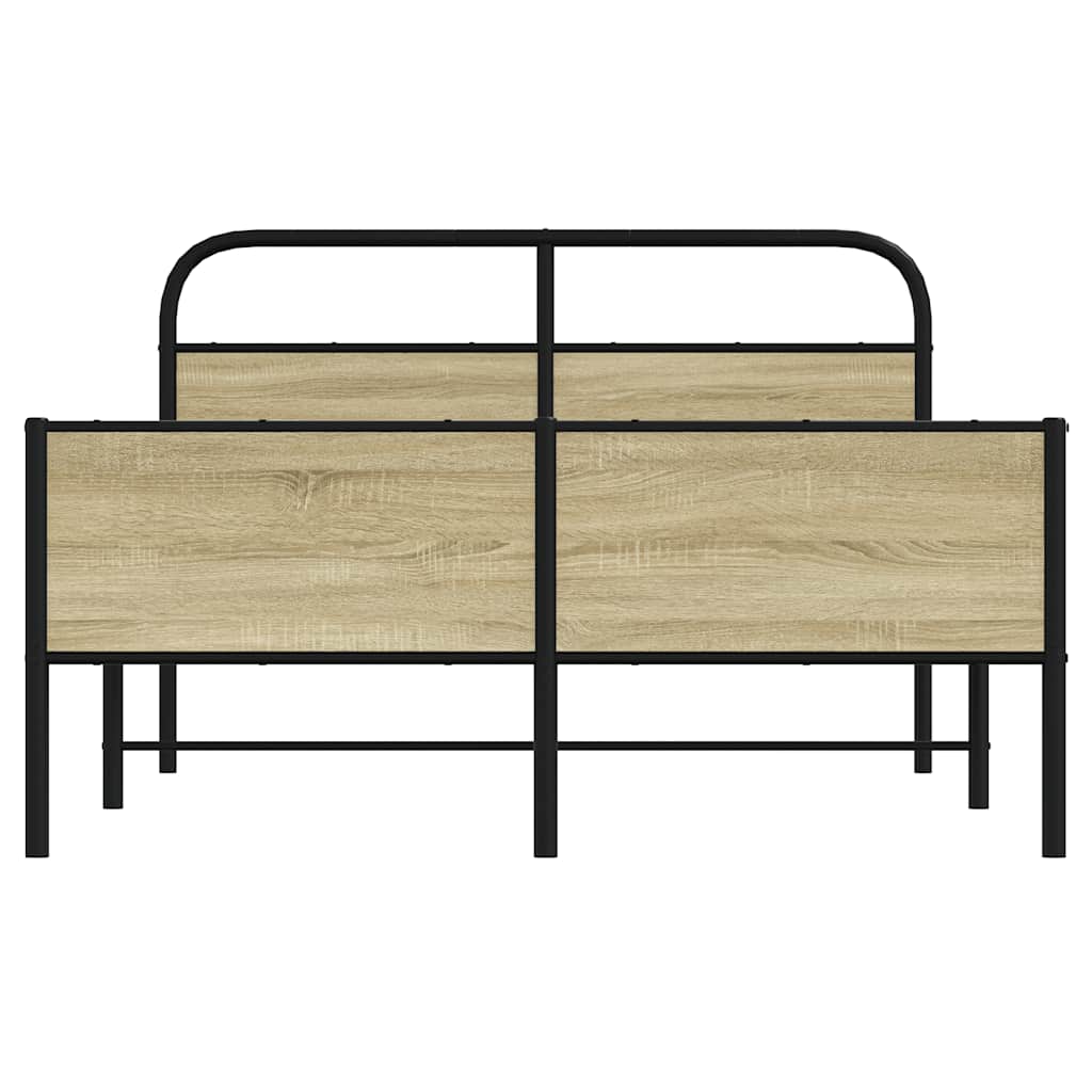 vidaXL Bed Frame without Mattress 140x190 cm Sonoma Oak Engineered Wood