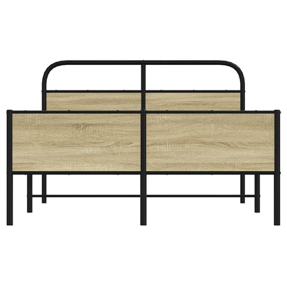 vidaXL Bed Frame without Mattress 140x190 cm Sonoma Oak Engineered Wood