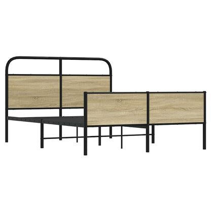 vidaXL Bed Frame without Mattress 140x200 cm Sonoma Oak Engineered Wood