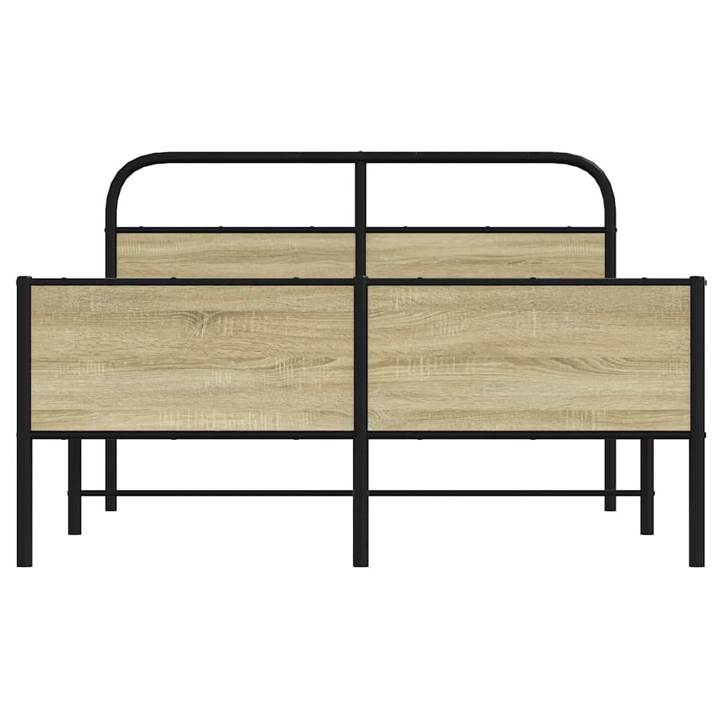 vidaXL Bed Frame without Mattress 140x200 cm Sonoma Oak Engineered Wood
