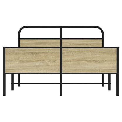vidaXL Bed Frame without Mattress 140x200 cm Sonoma Oak Engineered Wood