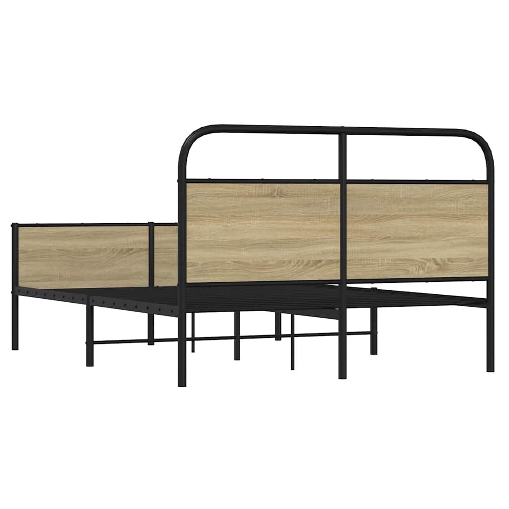 vidaXL Bed Frame without Mattress 140x200 cm Sonoma Oak Engineered Wood