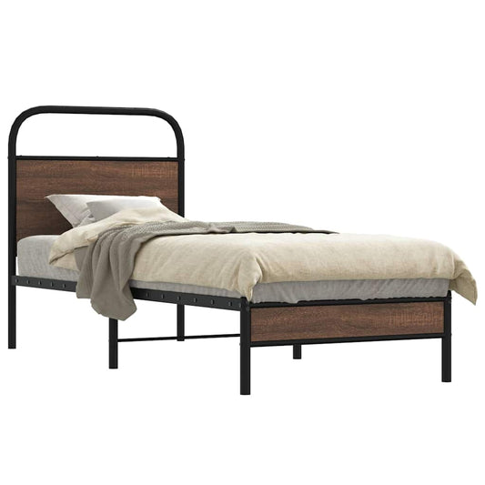 vidaXL Bed Frame without Mattress 80x200 cm Brown Oak Engineered Wood