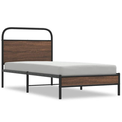 vidaXL Bed Frame without Mattress 90x190 cm Brown Oak Engineered Wood