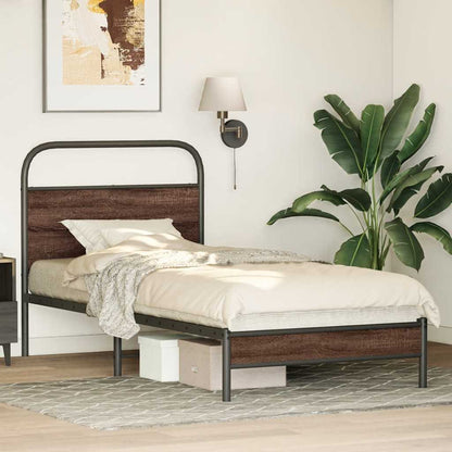 vidaXL Bed Frame without Mattress 90x190 cm Brown Oak Engineered Wood