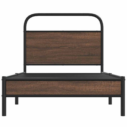 vidaXL Bed Frame without Mattress 90x190 cm Brown Oak Engineered Wood
