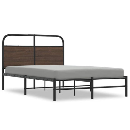 vidaXL Bed Frame without Mattress 120x190 cm Small Double Brown Oak Engineered Wood