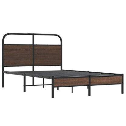 vidaXL Bed Frame without Mattress 140x190 cm Brown Oak Engineered Wood