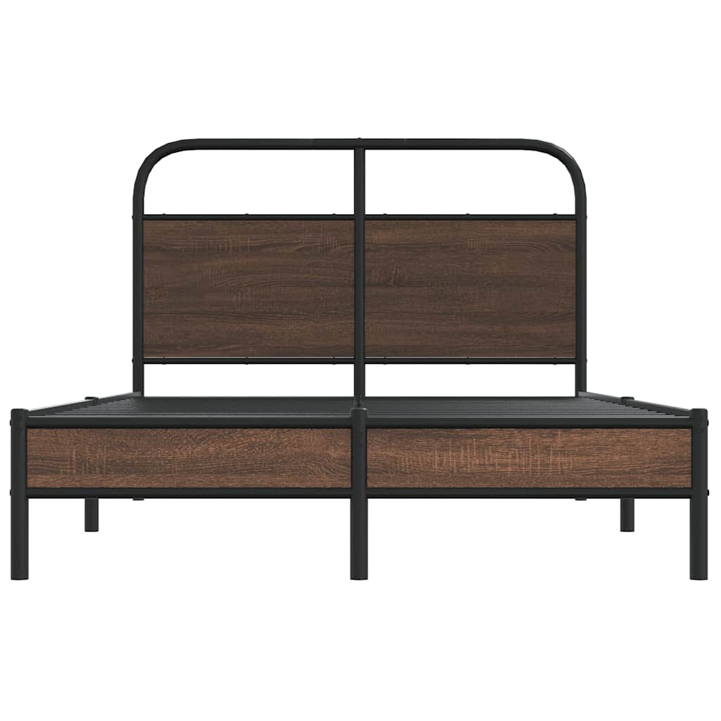 vidaXL Bed Frame without Mattress 140x190 cm Brown Oak Engineered Wood