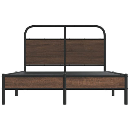 vidaXL Bed Frame without Mattress 140x190 cm Brown Oak Engineered Wood