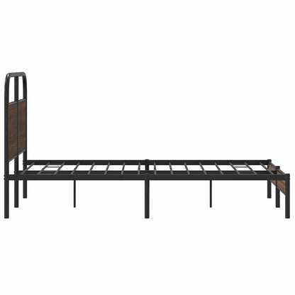 vidaXL Bed Frame without Mattress 140x190 cm Brown Oak Engineered Wood