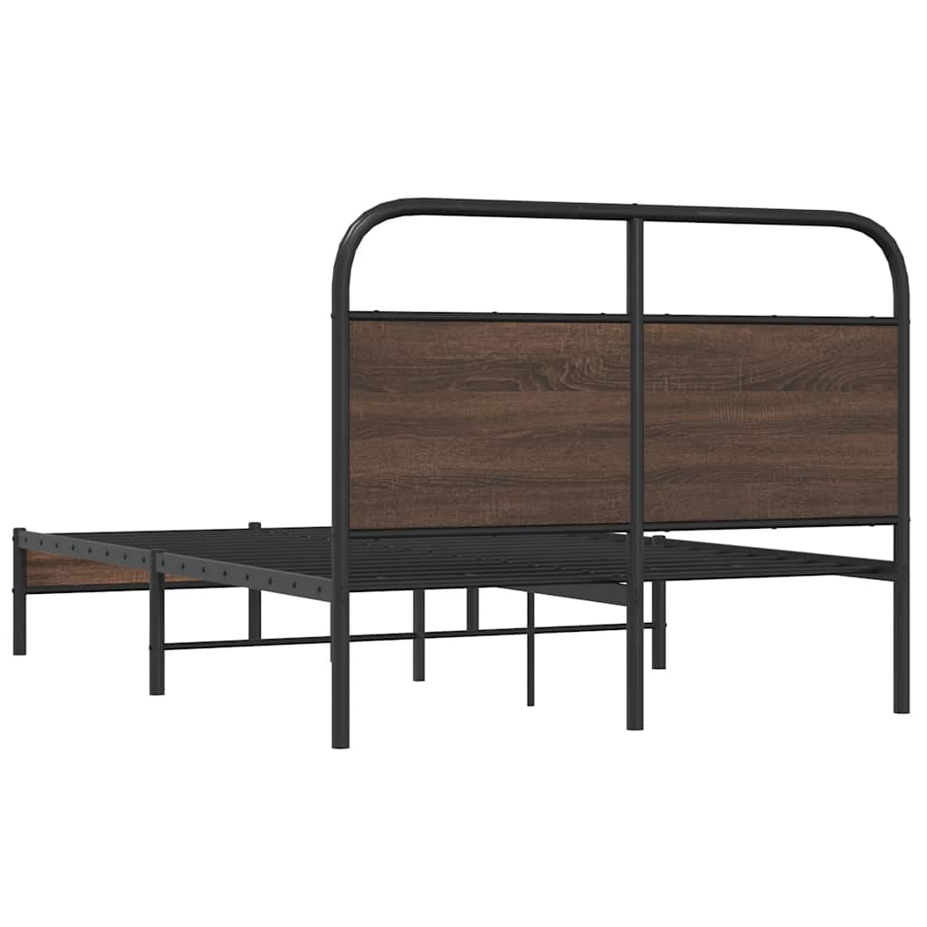 vidaXL Bed Frame without Mattress 140x190 cm Brown Oak Engineered Wood