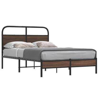 vidaXL Bed Frame without Mattress 140x190 cm Brown Oak Engineered Wood