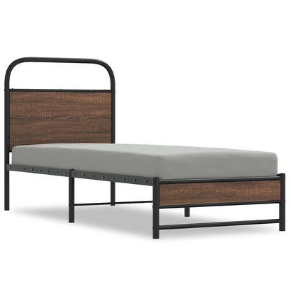 vidaXL Bed Frame without Mattress 80x200 cm Brown Oak Engineered Wood