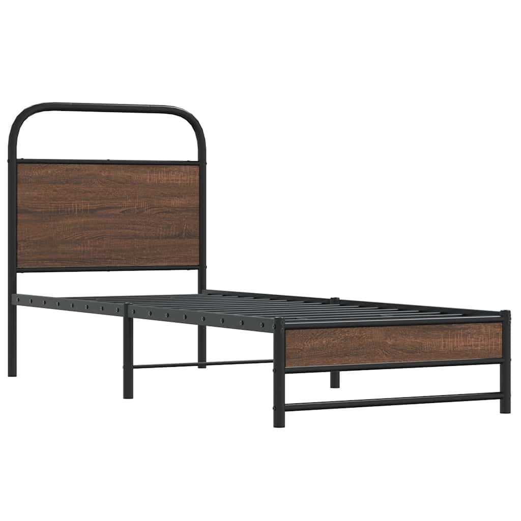 vidaXL Bed Frame without Mattress 80x200 cm Brown Oak Engineered Wood
