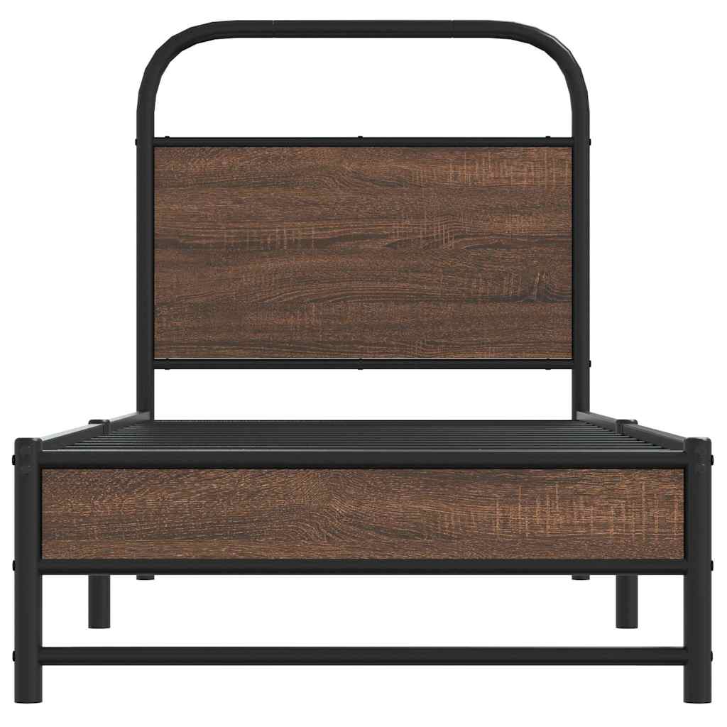 vidaXL Bed Frame without Mattress 80x200 cm Brown Oak Engineered Wood
