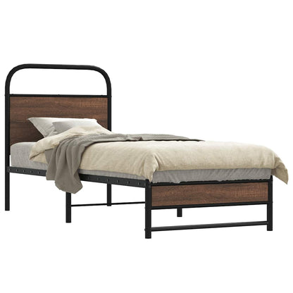 vidaXL Bed Frame without Mattress 80x200 cm Brown Oak Engineered Wood
