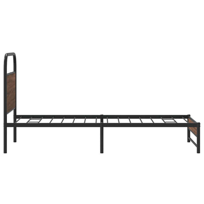 vidaXL Bed Frame without Mattress 100x190 cm Brown Oak Engineered Wood