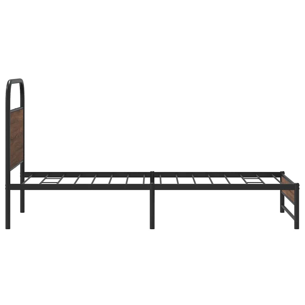 vidaXL Bed Frame without Mattress 107x203 cm Brown Oak Engineered Wood