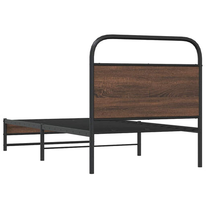 vidaXL Bed Frame without Mattress 107x203 cm Brown Oak Engineered Wood