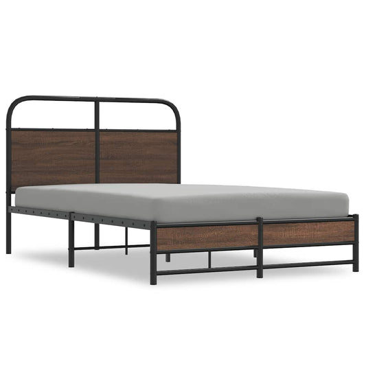 vidaXL Bed Frame without Mattress 120x190 cm Brown Oak Engineered Wood