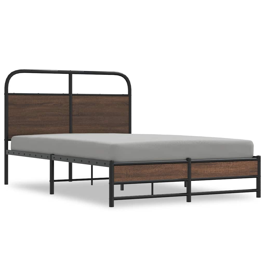 vidaXL Bed Frame without Mattress 120x200 cm Brown Oak Engineered Wood