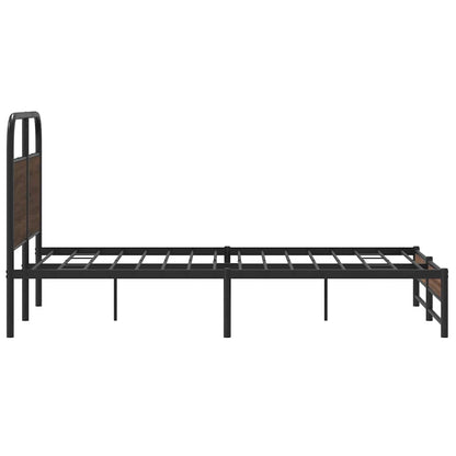 vidaXL Bed Frame without Mattress 135x190 cm Brown Oak Engineered Wood