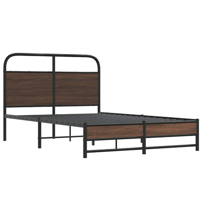 vidaXL Bed Frame without Mattress 140x190 cm Brown Oak Engineered Wood