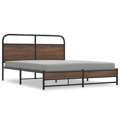 vidaXL Bed Frame without Mattress 150x200 cm Brown Oak Engineered Wood