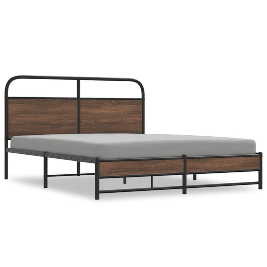 vidaXL Bed Frame without Mattress 150x200 cm Brown Oak Engineered Wood