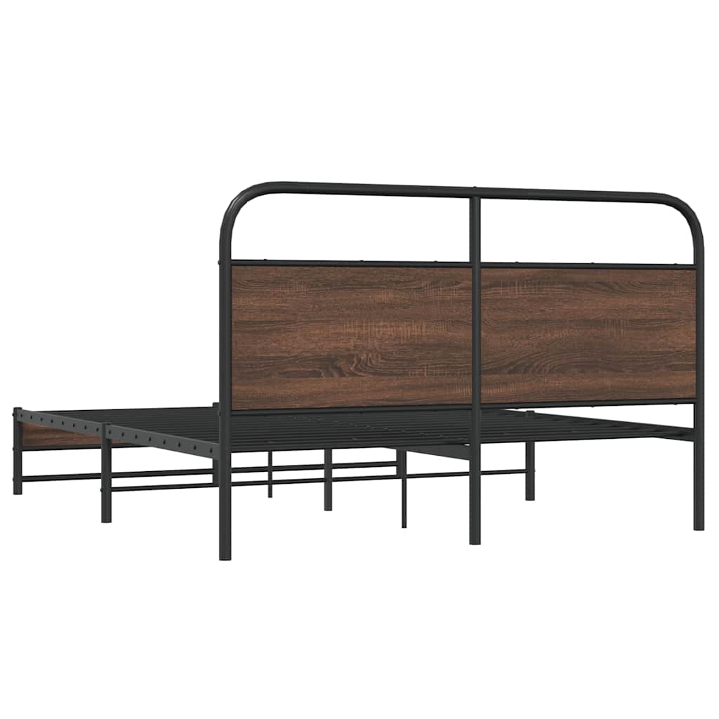 vidaXL Bed Frame without Mattress 150x200 cm Brown Oak Engineered Wood