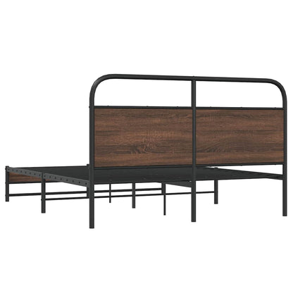 vidaXL Bed Frame without Mattress 150x200 cm Brown Oak Engineered Wood
