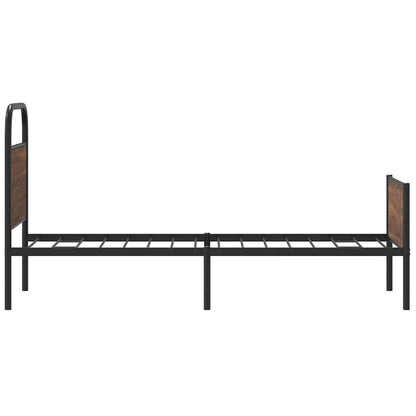 vidaXL Bed Frame without Mattress 75x190 cm Brown Oak Engineered Wood