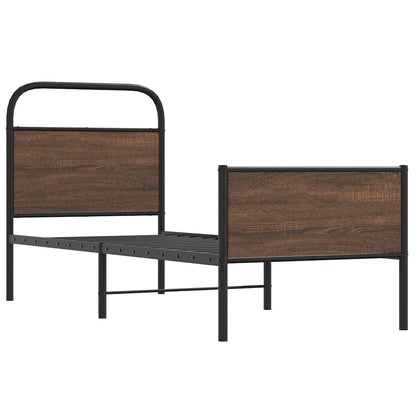vidaXL Bed Frame without Mattress 80x200 cm Brown Oak Engineered Wood