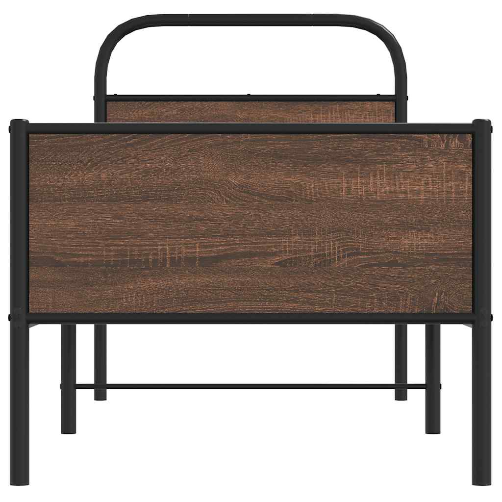 vidaXL Bed Frame without Mattress 80x200 cm Brown Oak Engineered Wood