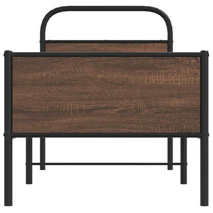 vidaXL Bed Frame without Mattress 80x200 cm Brown Oak Engineered Wood