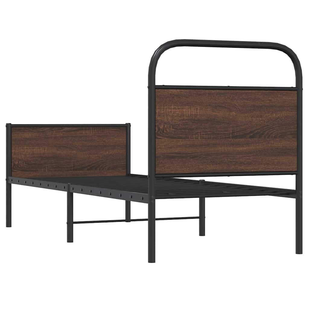 vidaXL Bed Frame without Mattress 80x200 cm Brown Oak Engineered Wood