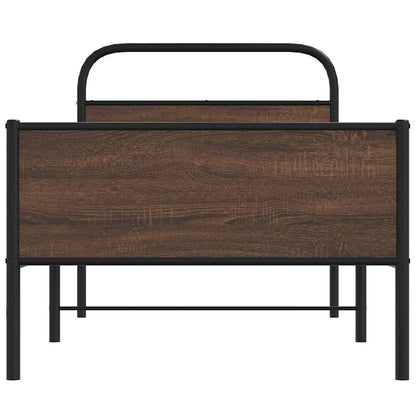 vidaXL Bed Frame without Mattress 90x190 cm Brown Oak Engineered Wood
