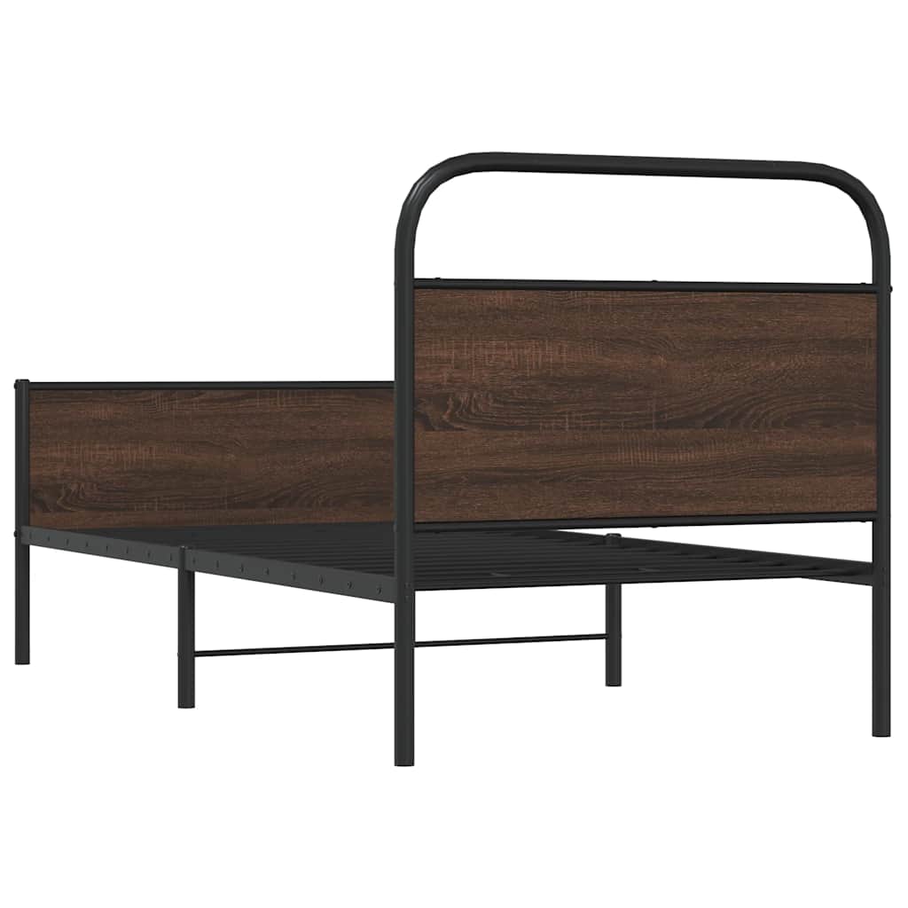 vidaXL Bed Frame without Mattress 90x190 cm Brown Oak Engineered Wood