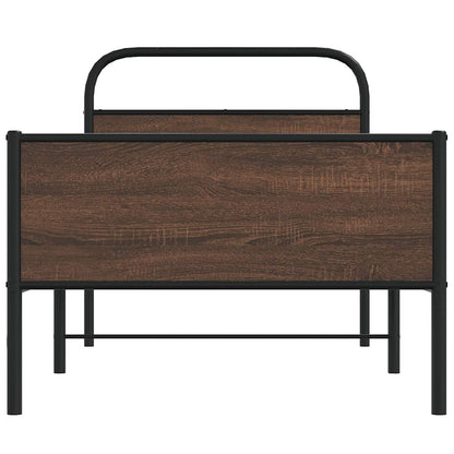 vidaXL Bed Frame without Mattress 100x200 cm Brown Oak Engineered Wood