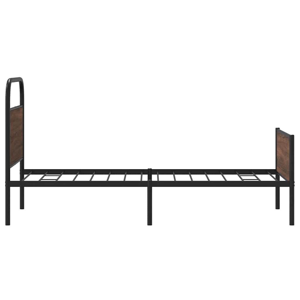 vidaXL Bed Frame without Mattress 100x200 cm Brown Oak Engineered Wood