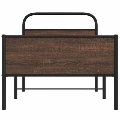 vidaXL Bed Frame without Mattress 107x203 cm Brown Oak Engineered Wood