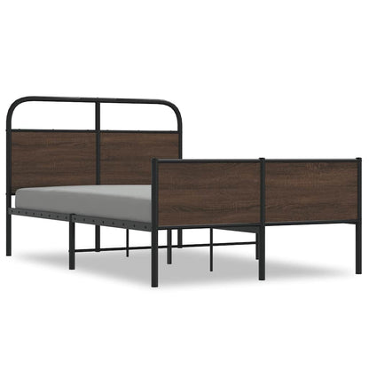 vidaXL Bed Frame without Mattress 120x190 cm Brown Oak Engineered Wood