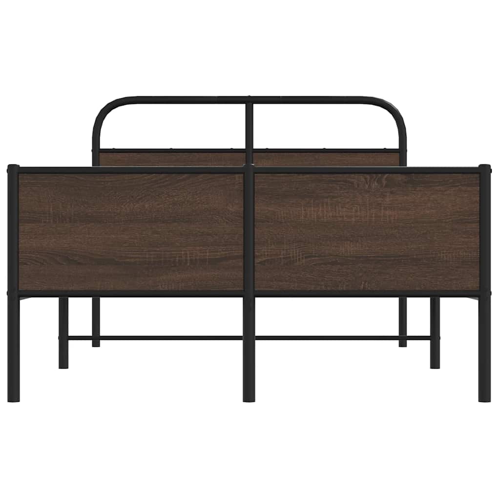 vidaXL Bed Frame without Mattress 120x190 cm Brown Oak Engineered Wood